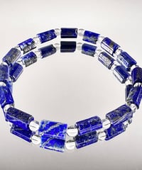 古より色あせることのない青　ラピスラズリと水晶のブレスレット 　メンズサイズ