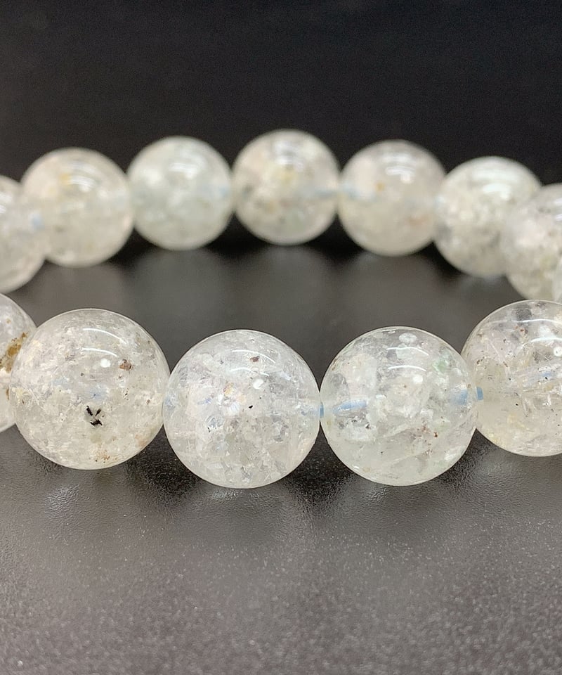 白雲母入り水晶 12.5㎜のブレスレット | うさぎ屋