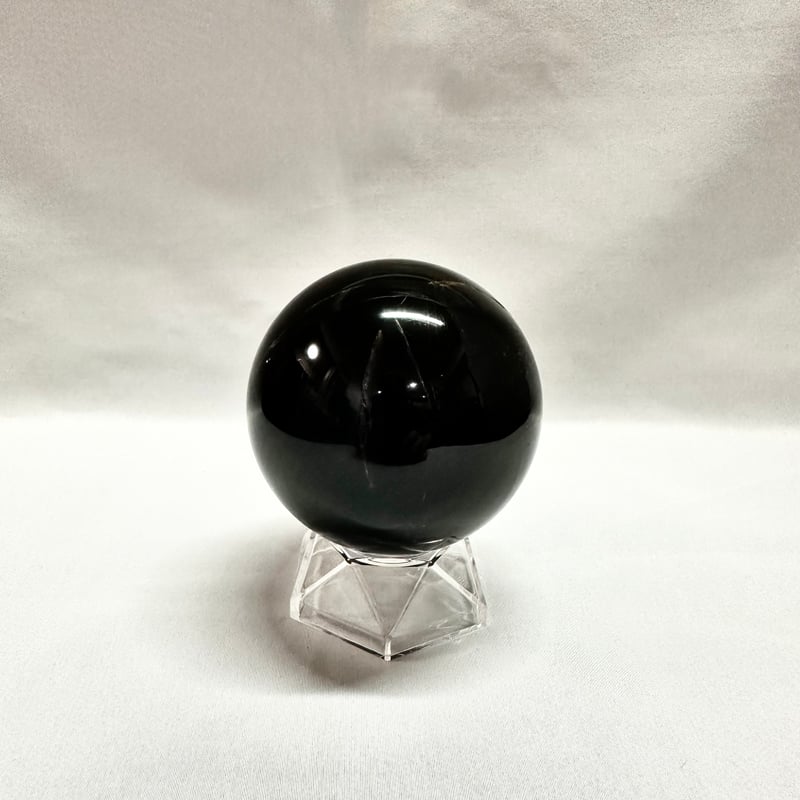 モリオン(黒水晶)丸玉 置き石 台座付き 直径7.4cm | うさぎ屋 モリオン(黒水晶)丸玉 置き石 台座付き 直径7.4cm | うさぎ屋