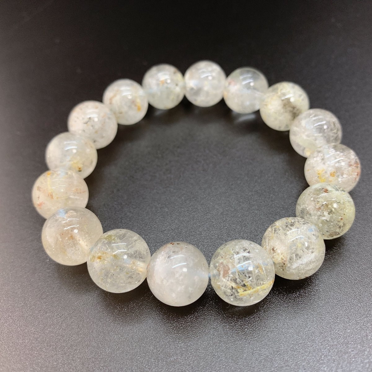 白雲母入り水晶 13㎜のブレスレット Ⅰ | うさぎ屋