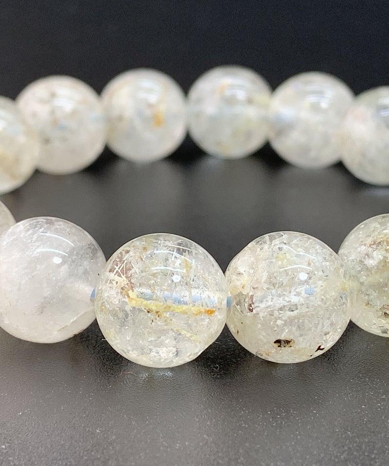 白雲母入り水晶 13㎜のブレスレット Ⅰ | うさぎ屋