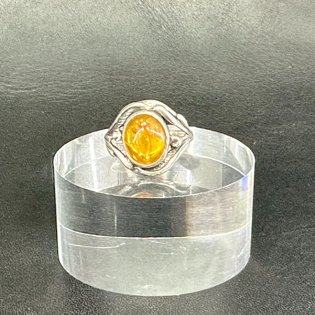 バルテックアンバーシルバーリング（10号） | うさぎ屋