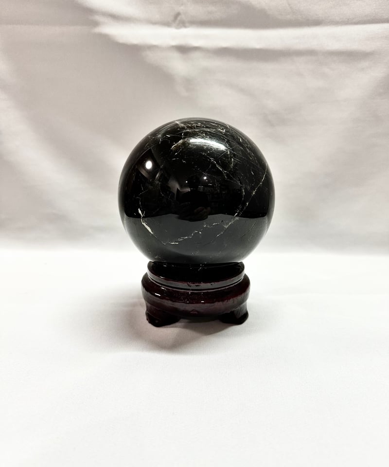 約:83mmA級魔除け天然モリオン(黒水晶）丸玉YTHB86C1/150C10D 約:83mmA級魔除け天然モリオン(黒水晶）丸玉YTHB86C1/150C10D 約