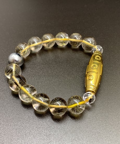 金運UP！　最強九眼天珠と宇宙からのギベオン隕石とゴールドルチルのブレスレット