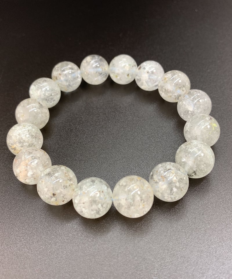 白雲母入り水晶 12.5㎜のブレスレット | うさぎ屋