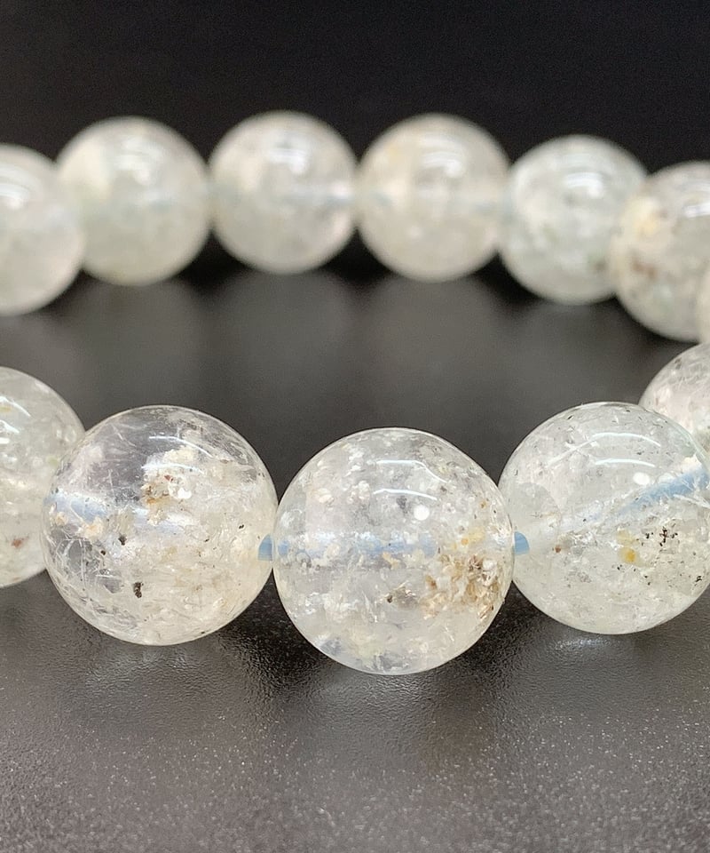 白雲母入り水晶 12.5㎜のブレスレット | うさぎ屋