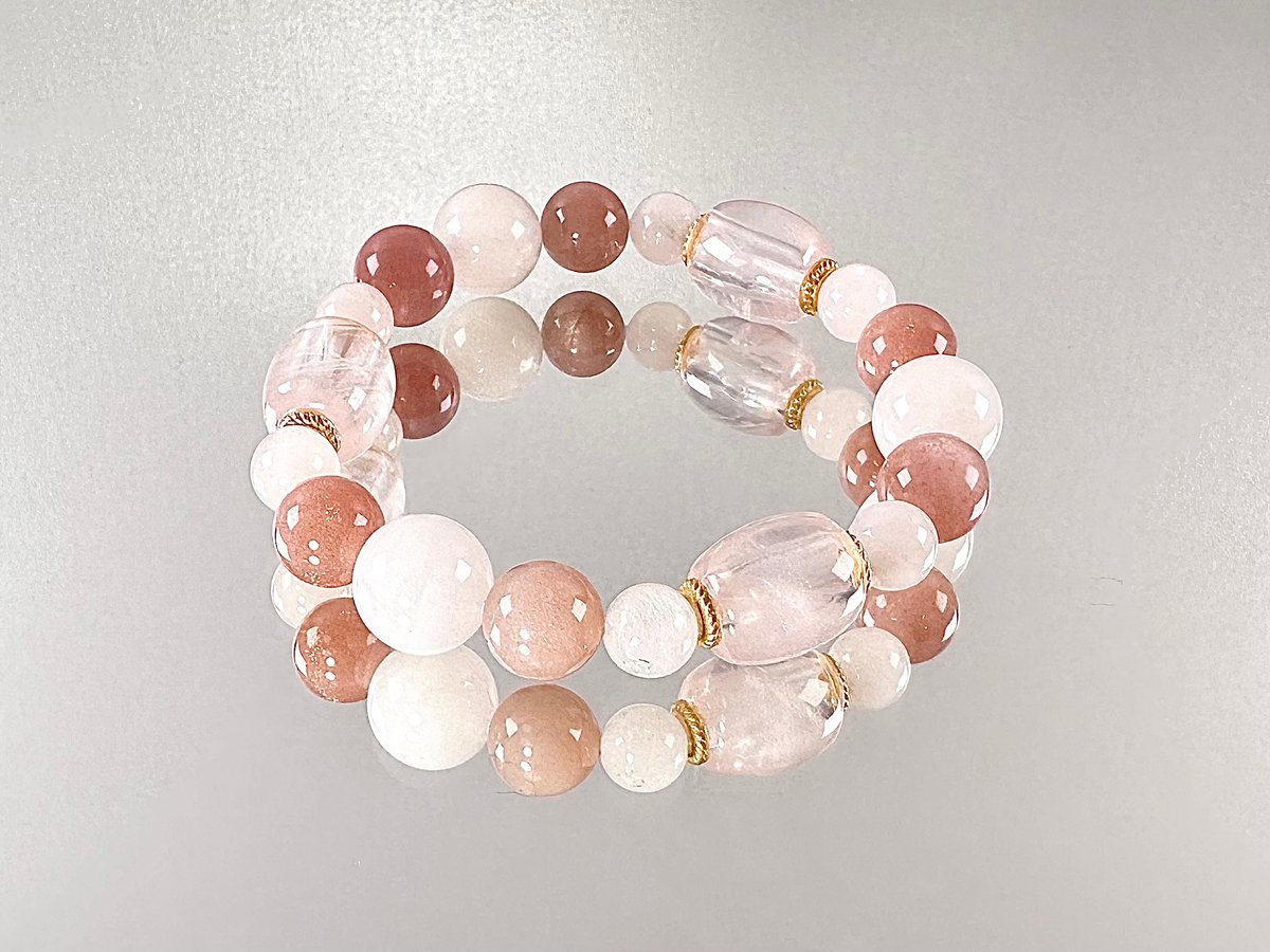 ローズクォーツ ムーンストーン オレンジムーンストーン