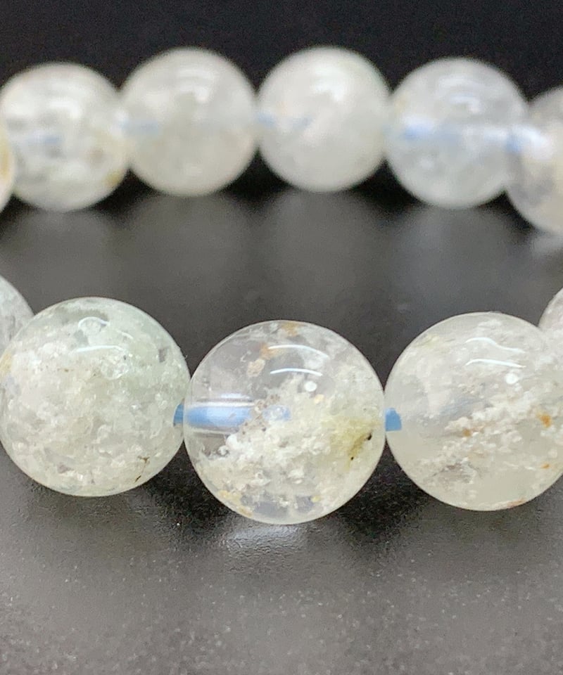 白雲母入り水晶 11.5㎜のブレスレット | うさぎ屋