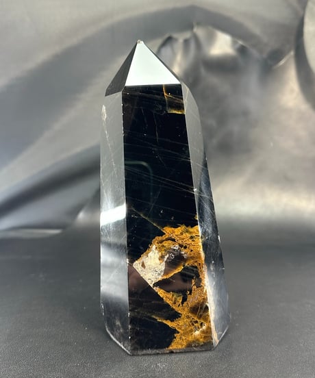 モリオン（黒水晶）ポイント　置き石　高さ17.5cm