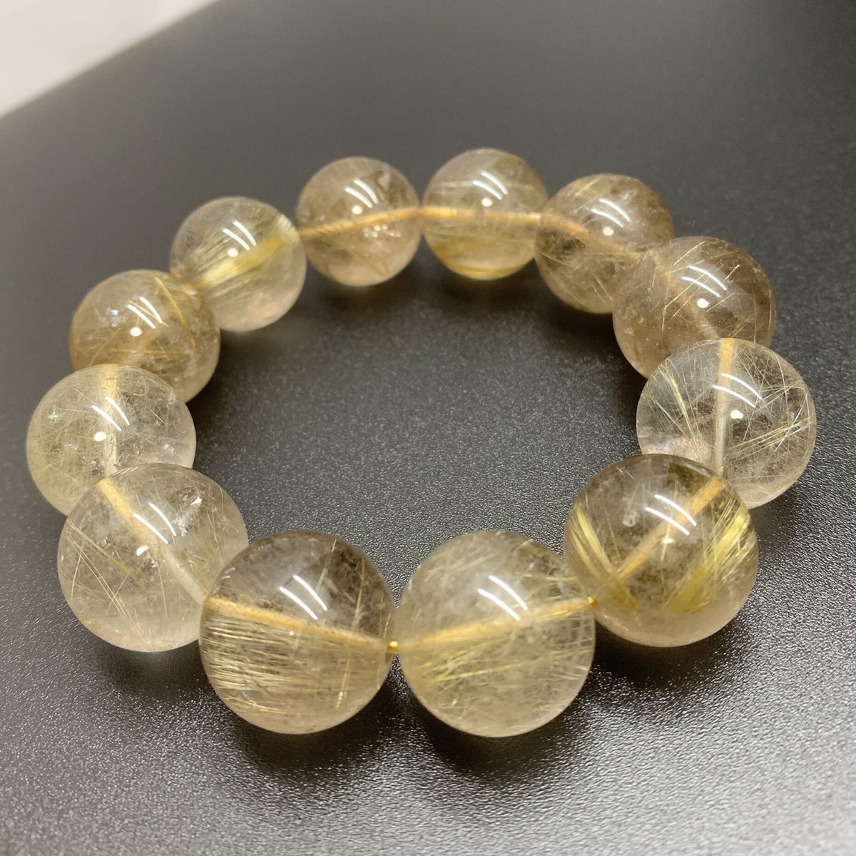 金運UP！ 大玉シャンパンゴールドルチル 18～18.5㎜ 圧巻の