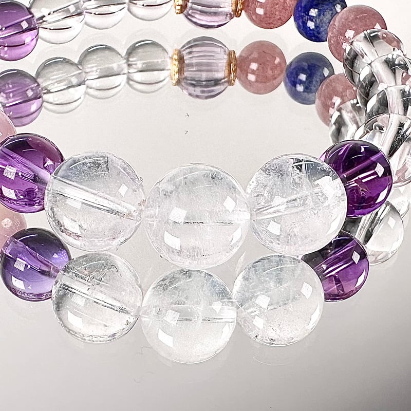 A013.エンジェルラダー&ツイスト水晶 ブレスレット