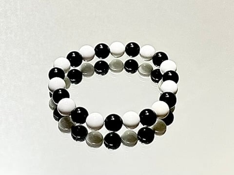 【クッキー】ブラックオニキス彫刻ブレスレット ブラックオニキス ブレスレット 12mm #T4412 - プレミアム天然石