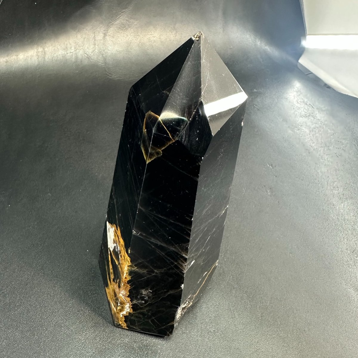天然石モリオンのポイント　置物　ご購入前に在庫確認YS.961 モリオン（黒水晶）ポイント 置き石 高さ17.5cm | うさぎ屋