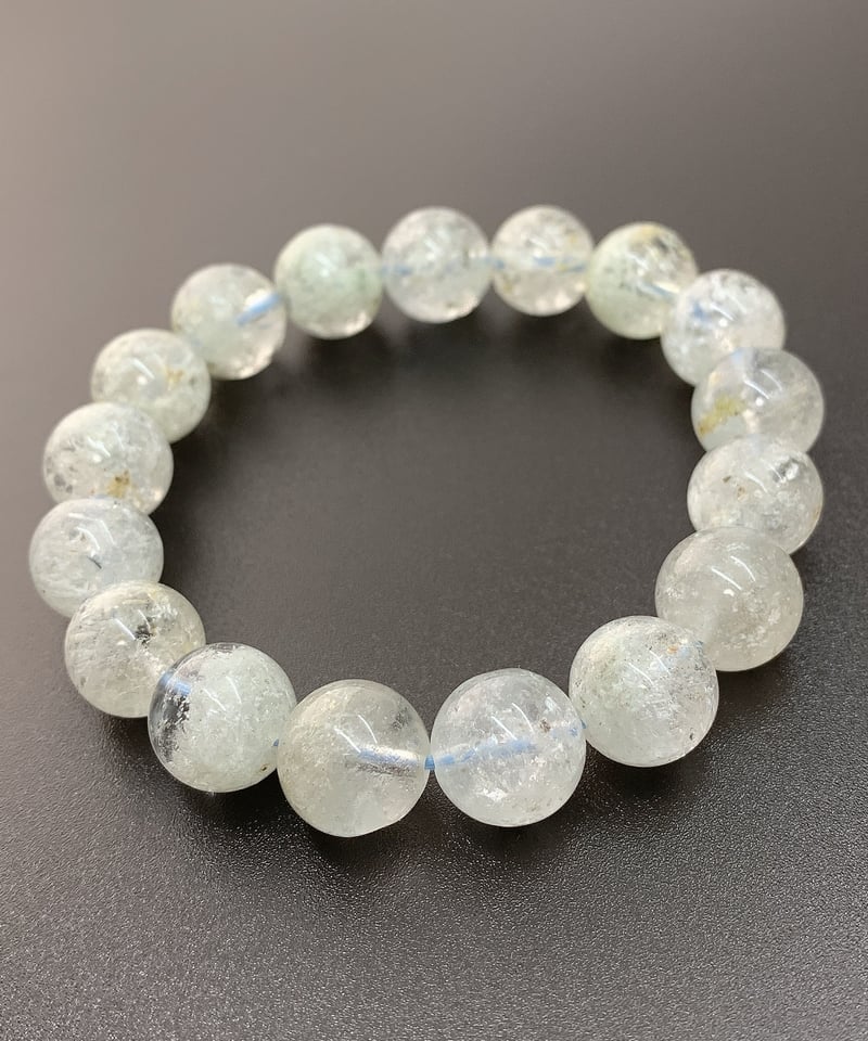 白雲母入り水晶 11.5㎜のブレスレット | うさぎ屋
