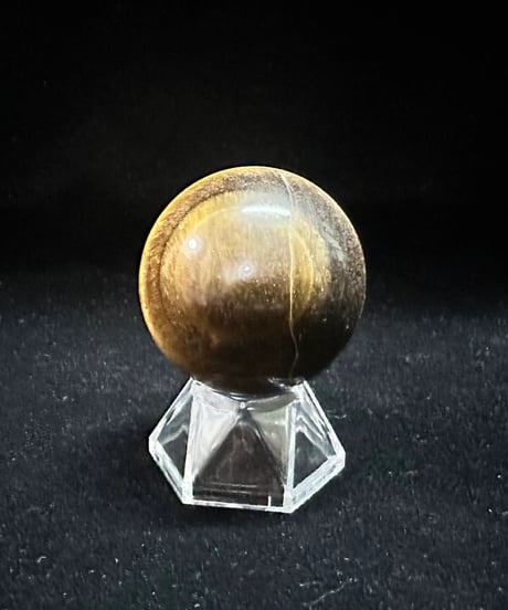 タイガーアイの丸玉　4.8cm　台座付き