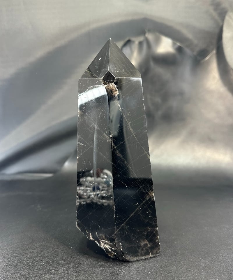 モリオン（黒水晶）ポイント 置き石 高さ17.5cm | うさぎ屋