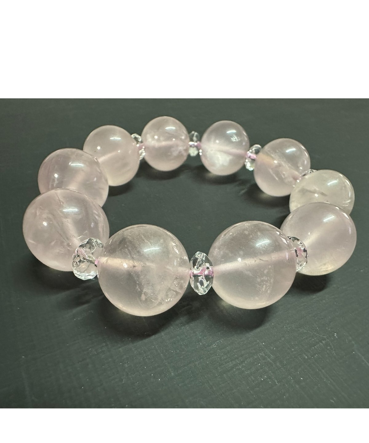 ローズクォーツ大玉ブレスレット | うさぎ屋