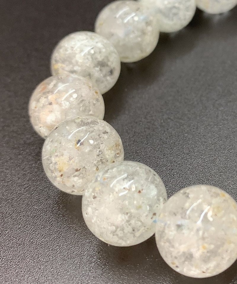 白雲母入り水晶 12.5㎜のブレスレット | うさぎ屋