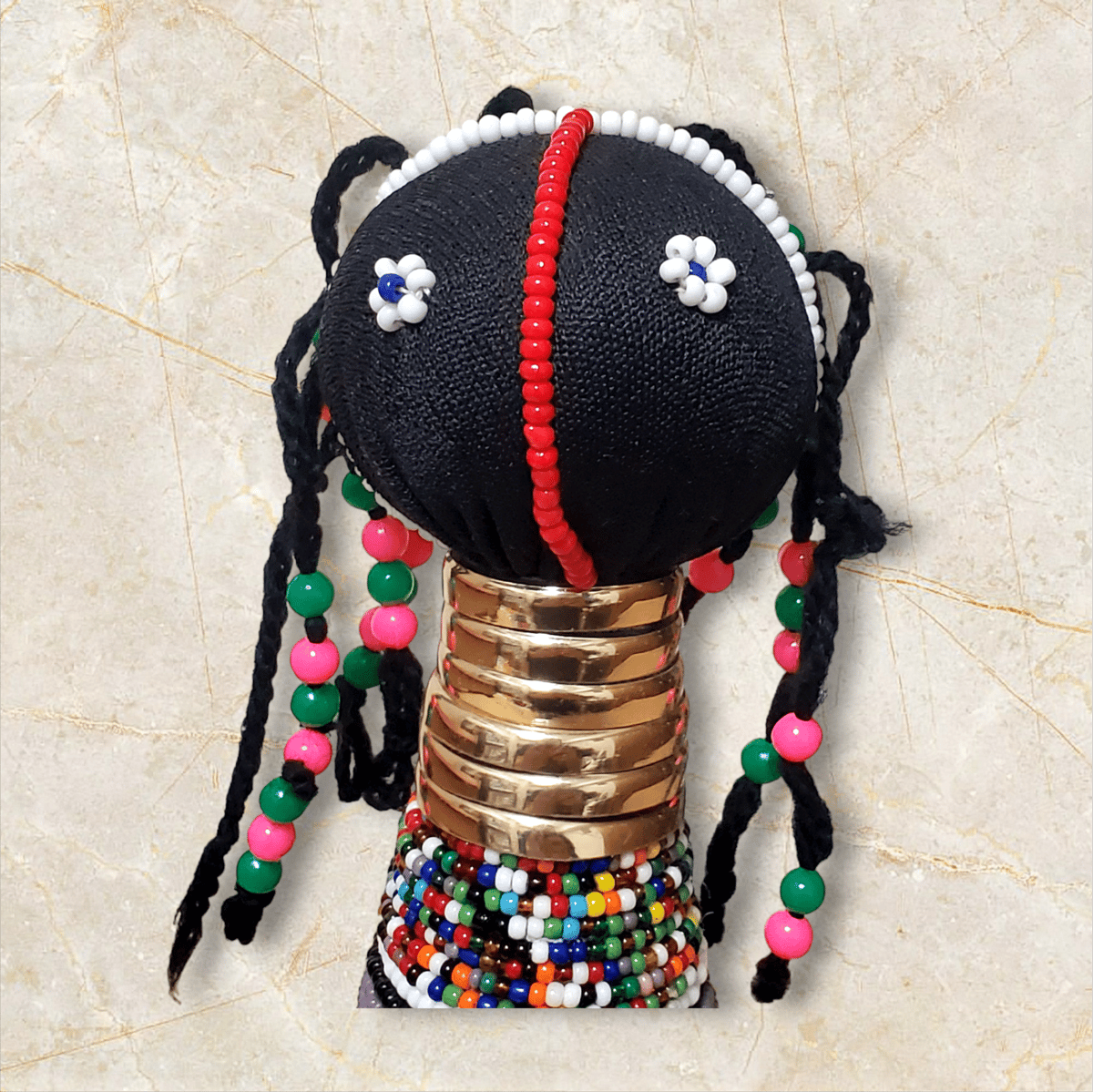 南アフリカ ンデベレ人形 お守り民族人形