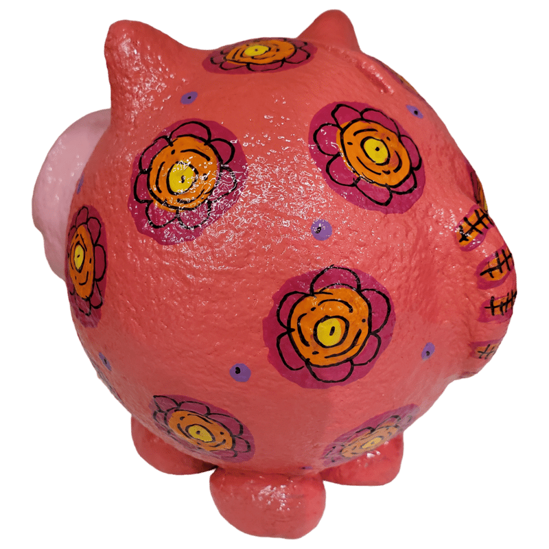 カラフル水玉のカバ(かば）張子貯金箱21 | マデリーフ