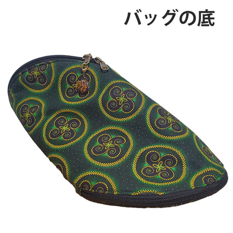 【送料無料】ツイストバッグ　グリーン１　シュウェシュウェ（南アフリカ伝統布）