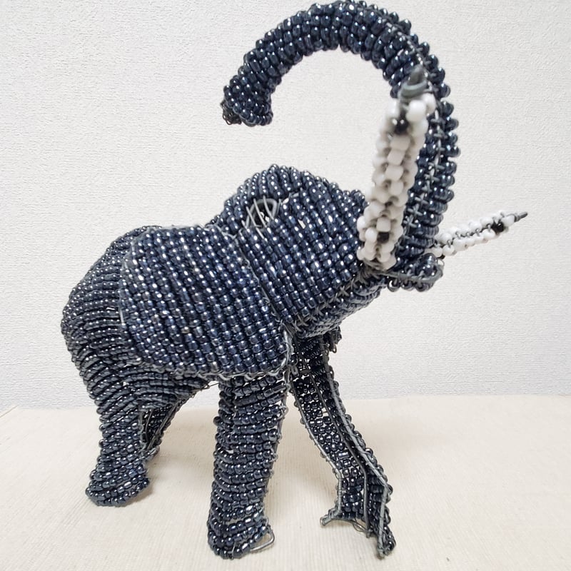 アフリカンビーズ工芸アニマル　象 アフリカンビーズ工芸アニマル 象