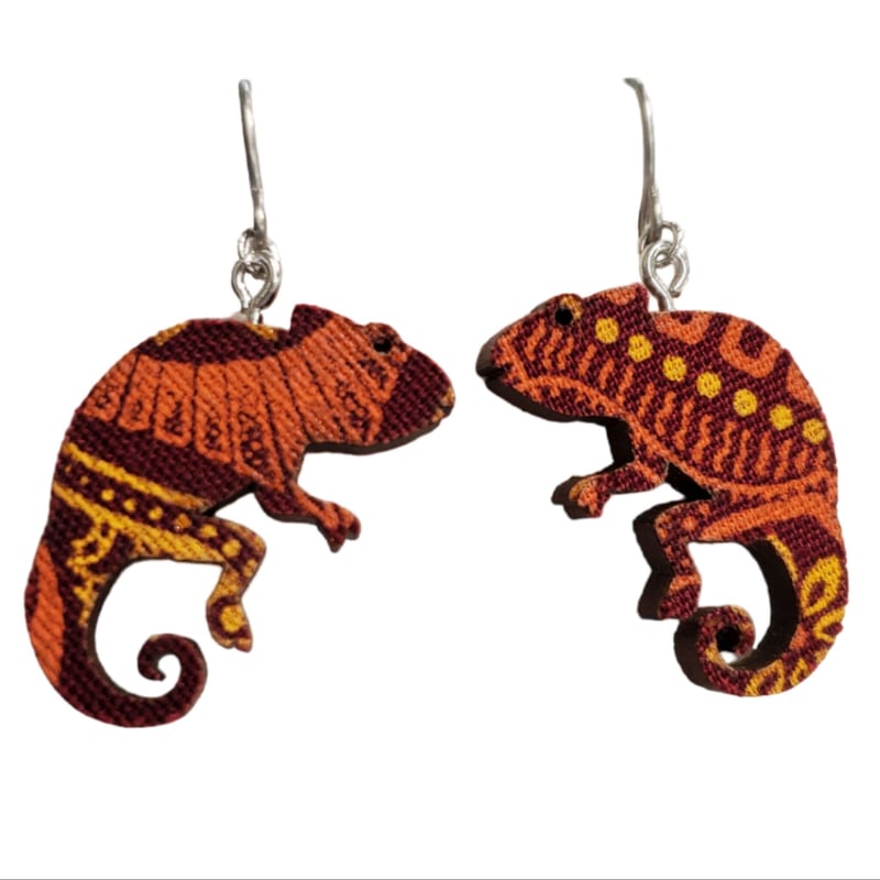 送料無料】 アニマルピアス（カメレオン）11 | マデリーフ