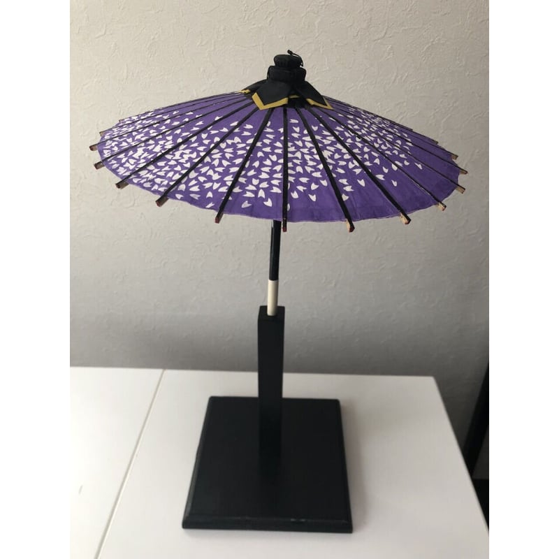 傘福飾り台（藤紫ミニ和傘セット）（ミニ和傘の色・柄変更可