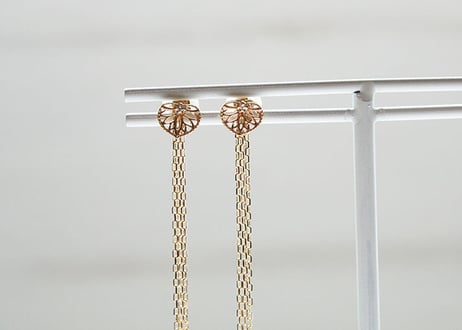 K10YG/ ロングチェーンピアス【AOI / 葵】/WAMON MINI GOLD (PE20029Y)