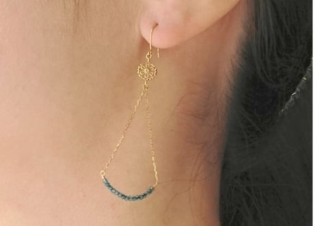 K10YG/ ピアス【YUKIWA KIKU / 雪輪菊】/WAMON MINI GOLD (PE20035Y-T)