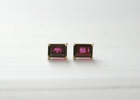 K10YG/ロードライトガーネット ピアス【HAKONIWA / 箱庭】/(PE20044Y-RGA)