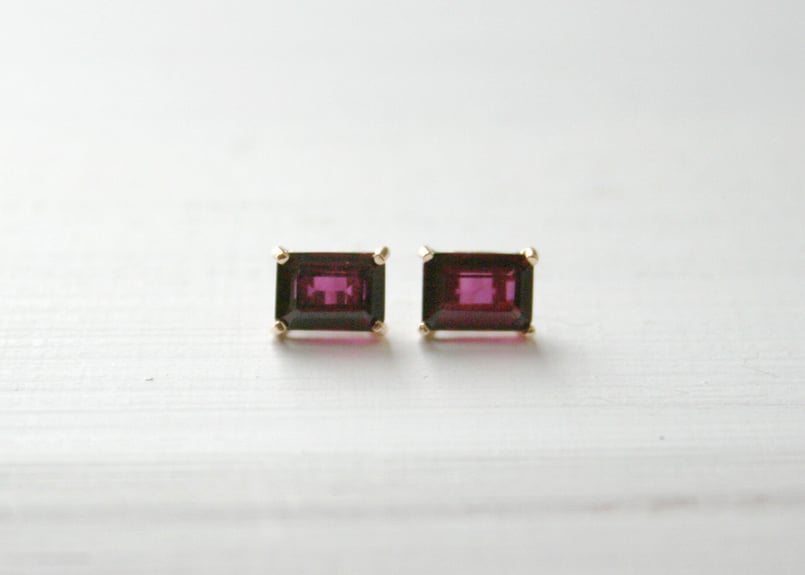 K10YG/ロードライトガーネット ピアス【HAKONIWA / 箱庭】/(PE20044Y-