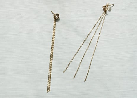 K10YG/ ロングチェーンピアス【AOI / 葵】/WAMON MINI GOLD (PE20029Y)