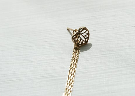 K10YG/ ロングチェーンピアス【AOI / 葵】/WAMON MINI GOLD (PE20029Y)