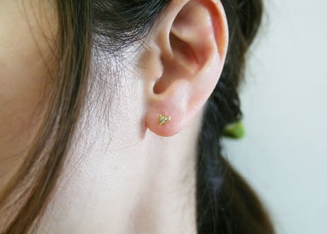 K10YG/ダイヤピアス【CHIDORI / 千鳥】WAMON MINI GOLD（PE10044）