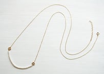 K10YG/ ダイヤ・淡水パールロングネックレス【 SAKURA/ 桜】/WAMON MINI GOLD (NC20026Y-80)