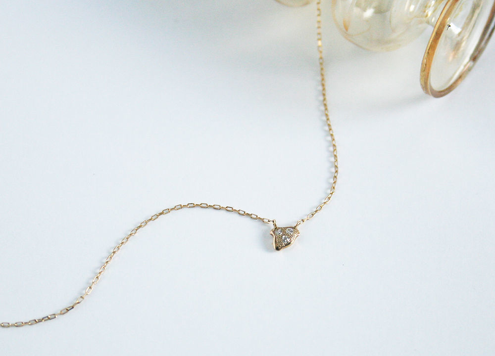 K10/ダイヤネックレス【CHIDORI / 千鳥】WAMON MINI GOLD（NC100