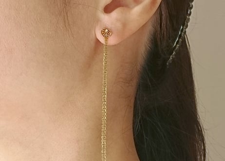 K10YG/ ロングチェーンピアス【AOI / 葵】/WAMON MINI GOLD (PE20029Y)