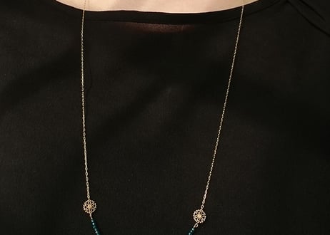K10YG/ トパーズネックレス【YUKIWA KIKU / 雪輪菊】/WAMON MINI GOLD (NC20025Y-T)