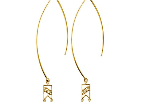K10YG/ダイヤピアス【TANZAKU / 短冊】（PE10069Y-H）