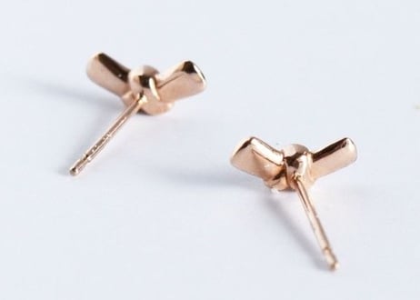 K10ダイヤピアス【MUSUBI MON / 結び文】（PE10070）K10YG/PG2色展開