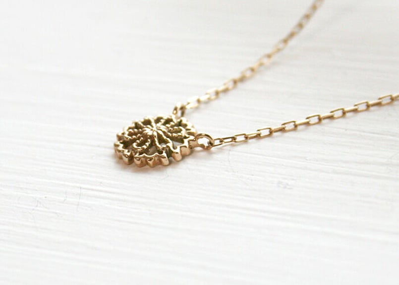 K10YG/ ネックレス【YUKIWA KIKU / 雪輪菊】/WAMON MINI GOLD