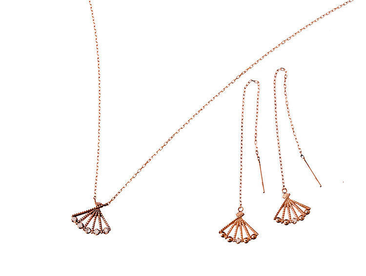 アクセサリー inegako K10/ダイヤネックレス【OWGI / 扇】 （NC10037） | cocoto