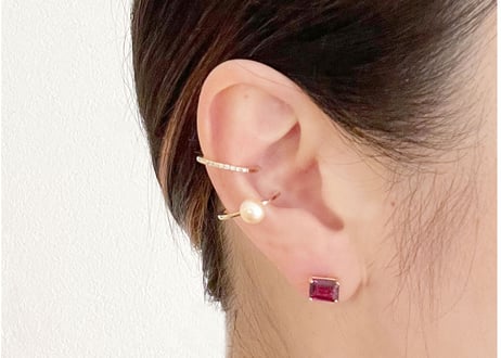 K10YG/ロードライトガーネット ピアス【HAKONIWA / 箱庭】/(PE20044Y-RGA)