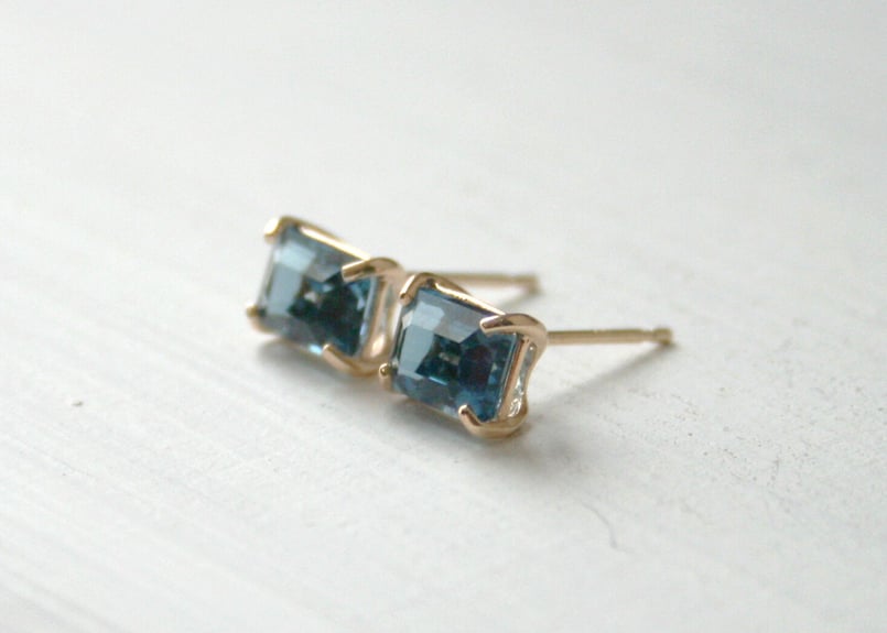 K10YG/ロンドンブルートパーズ ピアス【HAKONIWA / 箱庭】/(PE20044Y-...