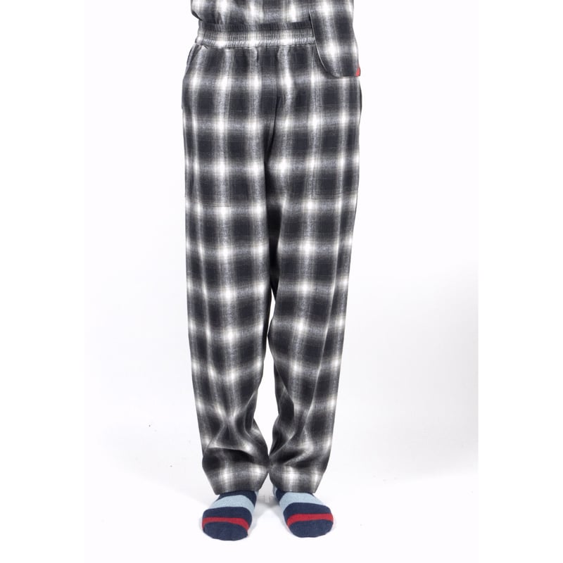 PHINGERIN / NIGHT PANTS NEL OMBRE(black plaid)