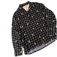 50's Print flannel shirt (spice)