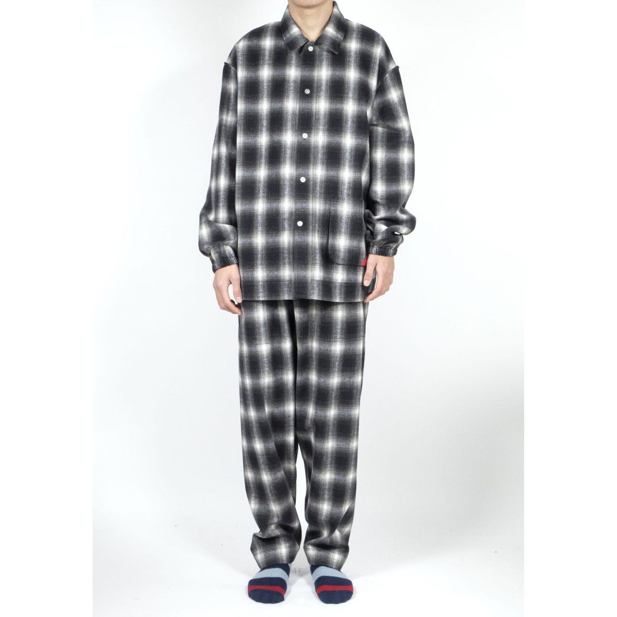 PHINGERIN / NIGHT SHIRT NEL OMBRE(black plaid)