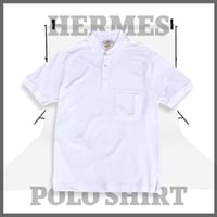 HERMES /  "H" S/S Polo Shirt  (white) (Hi brand hurugi)