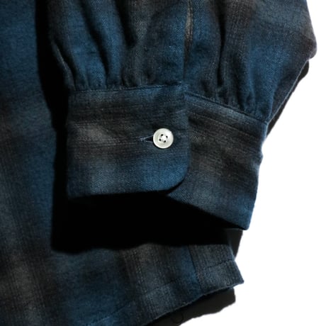 TOWNCRAFT / OMBRE LOOP COLLAR COTTON FLANNEL SHIRTS (navy)